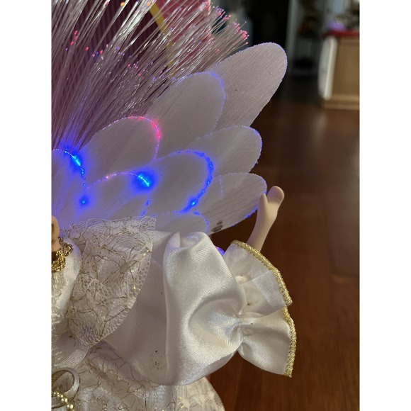 Fiber Optic Light Up Color Changing Angel Christmas Tree Topper Table Decor Vtg - Picture 4 of 12